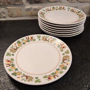 Vintage Set of 8 Noritake Progression Homecoming 9002 Salad Plates
